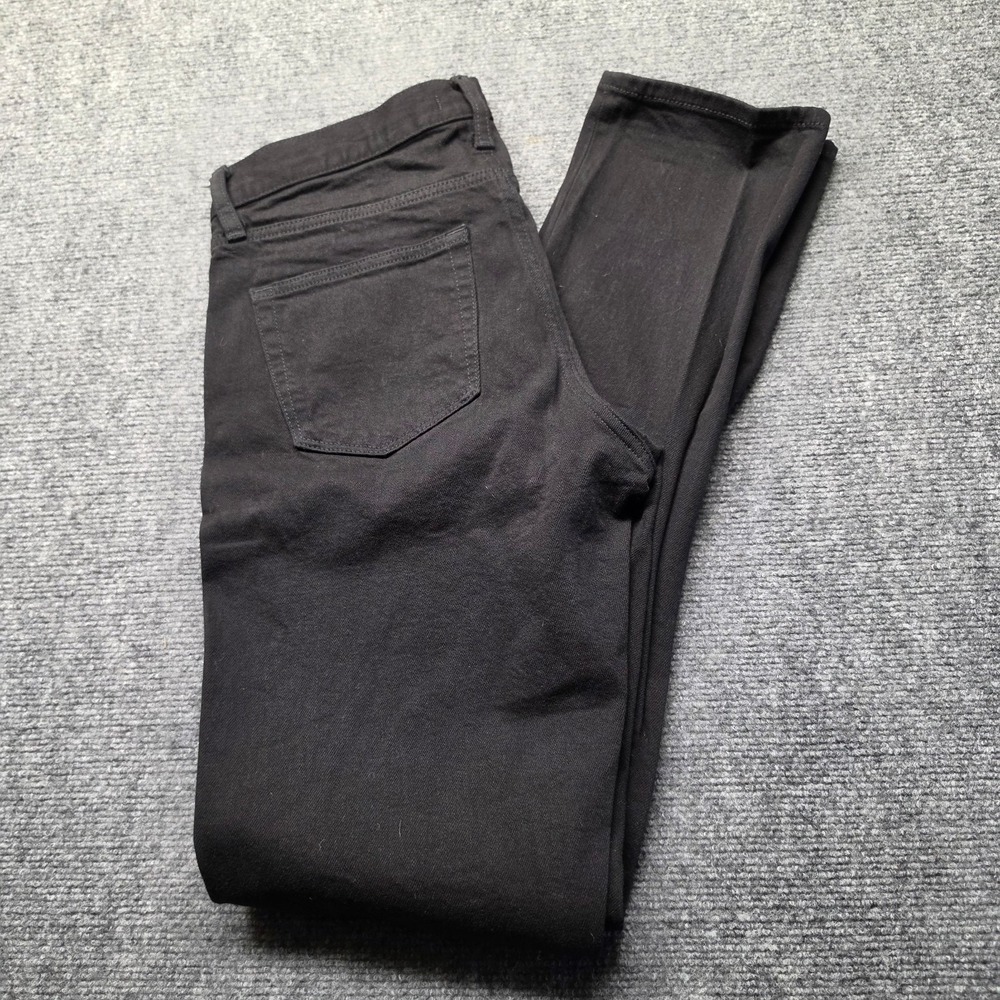 Uniqlo Jeans Mens 29x32 Black Stretch Selvedge Slim Straight Red Line Cuff